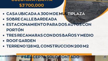 CASA EN VENTA EN LA COLONIA ATLANTA